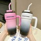 40oz Insulated Tumbler with Handle & Straw | Leakproof Travel Mug | Hot & Cold Stainless Steel Cup
